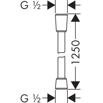 Шланг для душа, Hansgrohe, Isiflex, длина шланга, мм-1250, цвет-Brushed Black Chrome