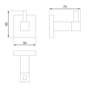 Крючок для ванной Nofer одинарный глянцевый BARCELONA 16906.В
