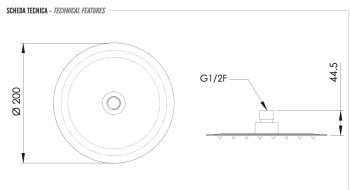Верхний душ Daniel A578CM20