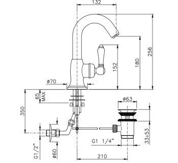 Смеситель для раковины Nicolazzi Cinquanta  3454CR76C