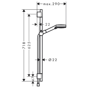 Душевой гарнитур Hansgrohe Vernis Blend 26422670, матовый чёрный