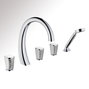 Смеситель на борт ванны THG Porcelain Blanche Decor Platine U2E-A02-1132SG хром