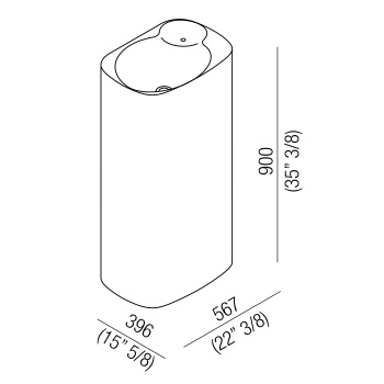 Раковина Agape Nivis 56.7x39.6x90, без отв., выпуск в стену, белый ACER0763FM0Z *0