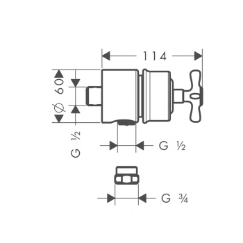 Axor Montreux, Fixfit Stop шланговое подсоединение, цвет: никель шлифованный 16882820