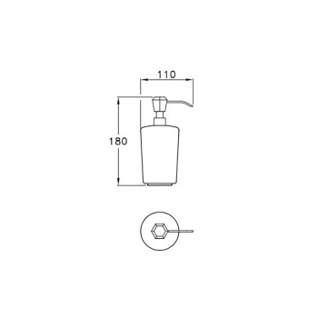 Дозатор для мыла керамический Stella Eccelsa D020 хром EC 10009 CR00