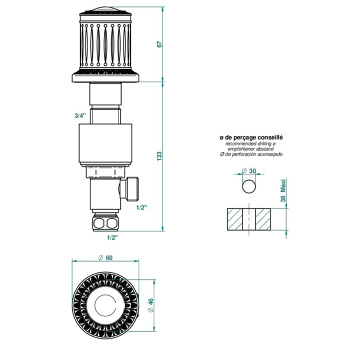 Вентиль смесителя для раковины THG Malmaison Cristal U94-F31-35 soft matt gold