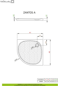 Душевой поддон Radaway Zantos A 90 M3ZNA9090-06