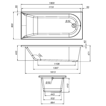 Каркас для ванн AM.PM Spirit 180х80 W72A-180-080W-R2