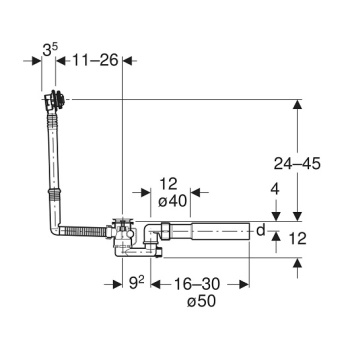 Слив-перелив Geberit 150.520.21.6 хром