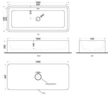 Раковина накладная Cielo Shui Comfort SHLAA10020 LV 100 см черный