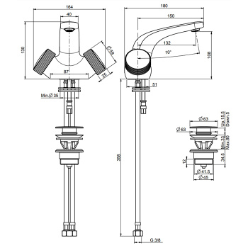 Смеситель для раковины Fima Carlo Frattini Texture Collection F5621HNS черный