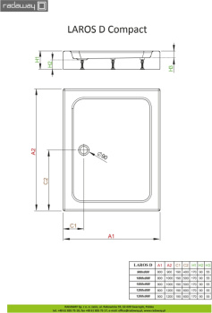 Душевой поддон Radaway Laros D80x90 SLD8917-01