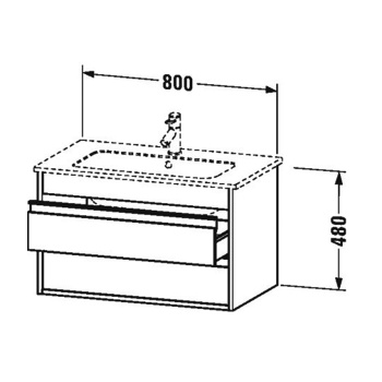 Duravit Ketho База под раковину ,для ME by Starck,  2 выдв.ящика,480x800x475мм, цвет Серо-коричневый