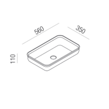 Раковина накладная Agape Undici 59х35х11, без отв., без перелива, с донным клапанном, Solid surface, белый матовый ACER0386ZZ
