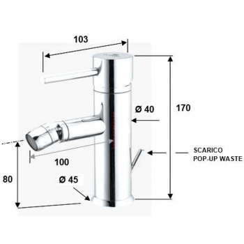 Смеситель для биде Daniel Suvi Decora с донным клапаном никель/декор spiral серый S20604YC 86