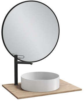 Jacob Delafon Odeon Rive Gauche Зеркало с подсветкой 70 см , лакированная рама чёрный сати