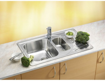 Кухонная мойка Alveus Elegant 110 1009247, в комплекте с сифоном