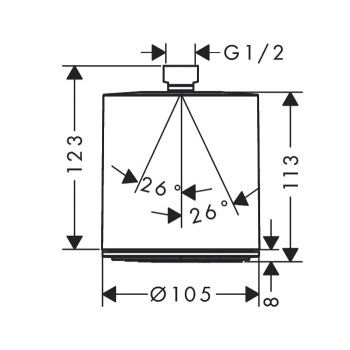 HANSGROHE PULSIFY Верхний душ Ø105 мм., EcoSmart, цвет хром/графит