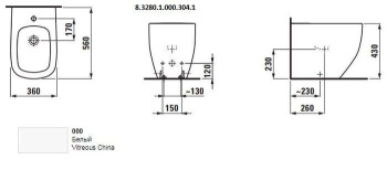 Биде напольное Laufen Palomba 8.3280.1.000.304.1
