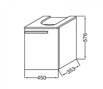 Тумба под раковину 45 см Jacob Delafon Struktura EB1397G-N14 серый