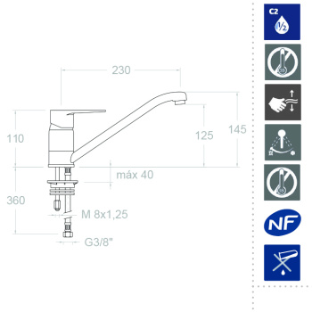 Смеситель для кухни Ramonsoler Titanium 1809