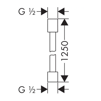 Axor Starck Шланг для душа 125см., с металлическим эффектом, цвет: полированное золото 28282990