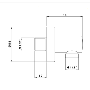 Шланговое подключение Nicolazzi Doccia тёмная бронза 5527DB