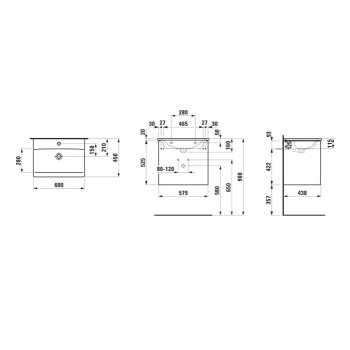 Комплект мебели Laufen Palace 8.6070.2.260.104.1 белый матовый