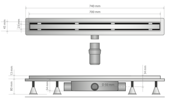 Дренажный канал OMP Tea Renova Eco 4943.903.8 70 см хром