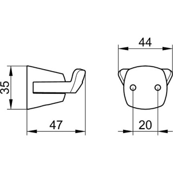 Крючок Keuco City.2 2715010000 двойной, хром