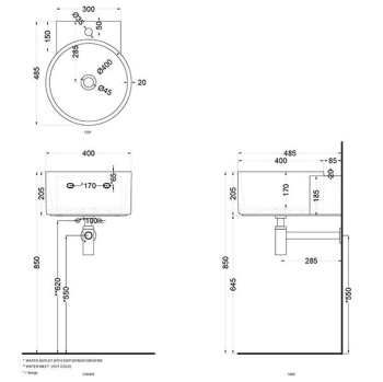 Раковина подвесная Cielo Sella SELS CA 40 см коричневый