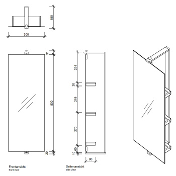 Зеркало вращающееся Decor Walther SP 31 30x18x80 подвесное, хром 106700