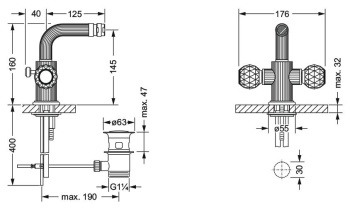 Смеситель для биде Jorger Cronos Crystal 637.10.100.000 chrome