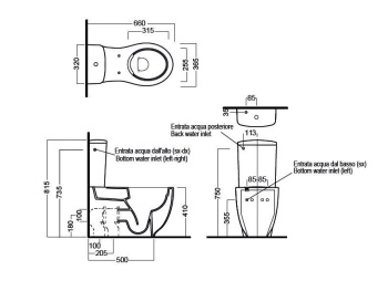 Чаша напольного унитаза Hatria Le Fiabe Y1E801