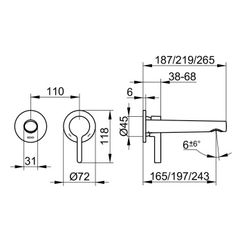 Смеситель для раковины Keuco Edition 400 51516010202 хром