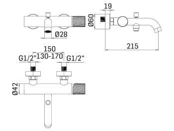 Cмеситель для ванны Mamoli TUTTODUNPEZZO 171000000021