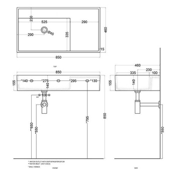 Раковина накладная Cielo Plinio PNLA85SF OL 85 см синий