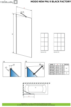 Шторка для ванны Radaway Modo PNJ Black 100 Factory 10006100-54-55