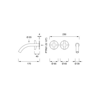 Смеситель для ванны CЕА Design Cross CRX 12 S сталь