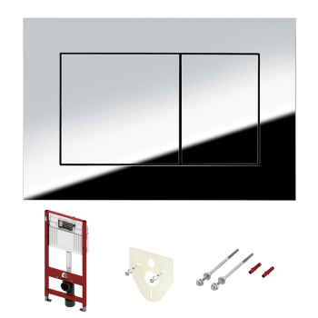 Комплект инсталляции с панелью смыва Tece Tecebase 9400412 хром