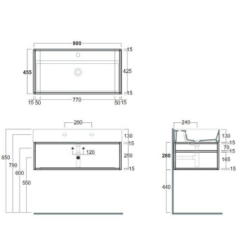 Тумба под раковину подвесная Simas Agile AGSS91 91x28 см черный