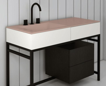 Раковина встраиваемая Cielo Milano MILA CP 120 см розовый