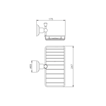 Полочка-решетка прямоугольная Nicolazzi Onice хром 1493CR09O