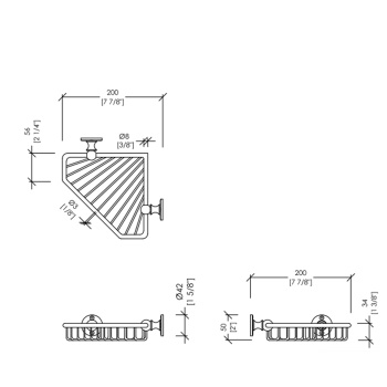 Мыльница угловая решетчатая Devon&Devon First Class настенная золото светлое DD33066OT