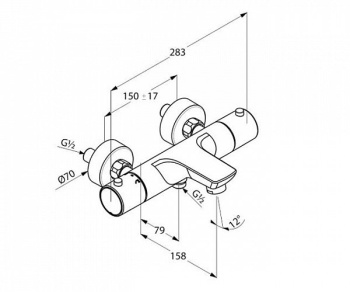 Смеситель для ванны и душа Kludi Objekta 352010538, хром