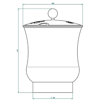 Китайская лакированная коробка с белой керамической крышкой THG Capucine Vert Decor Platine A7E-A02-4621 платина