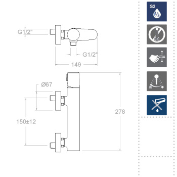Смеситель для душа Ramonsoler Tzar чёрный 340801SNM