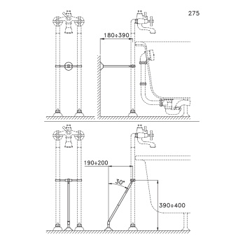 Труба напольного смесителя для ванны Stella Roma 275, хром RM 09100 CR00