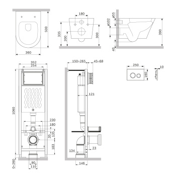 Инсталляция с унитазом AM.PM Sense IS110138.741701