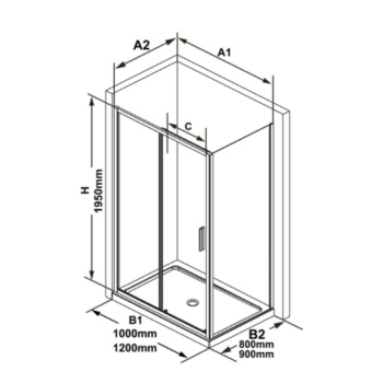 Душевая стенка Ravak Blix Slim X9BM40300Z1 черная